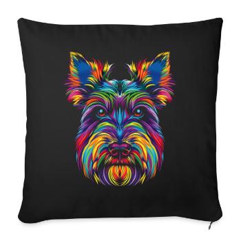 Scottish Terrier Chien Popart - Housse de coussin décorative 45 x 45 cm - noir - Devant