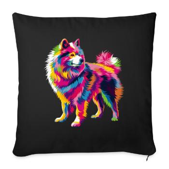 Chien Samoyède Popart - Housse de coussin décorative 45 x 45 cm - noir - Devant