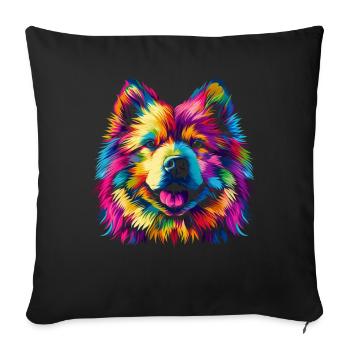 Samojeden Hund Popart - Sofakissenbezug 45 x 45 cm - Schwarz - Vorne