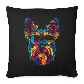Scottish Terrier Dog Sunglasses Popart - Sofa pillowcase 17,3'' x 17,3'' (45 x 45 cm) - black - Front