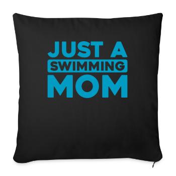 Swimming Swimmer Just A Swimming Mom - Sofa pillowcase 17,3'' x 17,3'' (45 x 45 cm) - black - Front