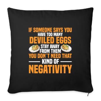 Oeufs farcis - Proverbes - Housse de coussin décorative 45 x 45 cm - noir - Devant