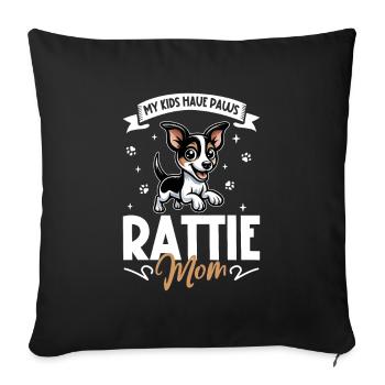 Maman Rat Terrier - Housse de coussin décorative 45 x 45 cm - noir - Devant
