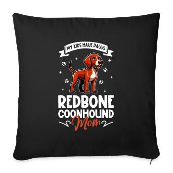 Redbone Coonhound Mom - Sofa pillowcase 17,3'' x 17,3'' (45 x 45 cm) - black - Front
