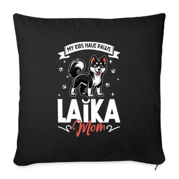 Russisch-Europäischer Laika Mama - Sofakissenbezug 45 x 45 cm - Schwarz - Vorne