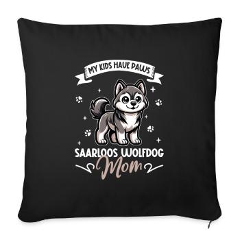Saarloos Loup Maman Chien - Housse de coussin décorative 45 x 45 cm - noir - Devant