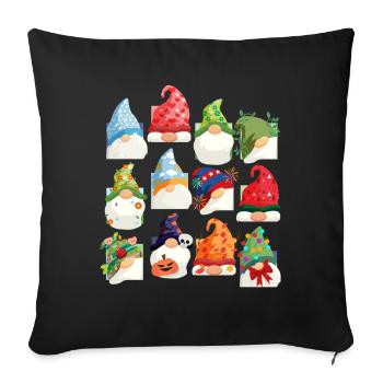Gnome Species Gnome Garden Gnome - Sofa pillowcase 17,3'' x 17,3'' (45 x 45 cm) - black - Front
