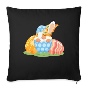 Gnome Easter Gnome Garden Gnome - Sofa pillowcase 17,3'' x 17,3'' (45 x 45 cm) - black - Front
