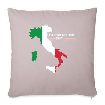 Trentin-Haut-Adige Italie Carte Région Italie - Housse de coussin décorative 45 x 45 cm - taupe clair - Devant