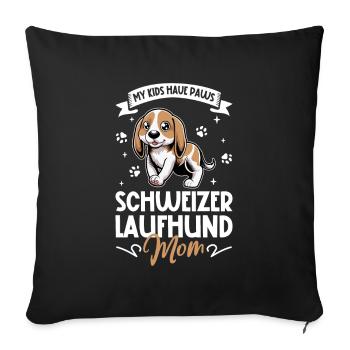 Maman Swiss Hound - Housse de coussin décorative 45 x 45 cm - noir - Devant