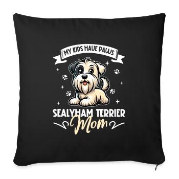 Sealyham Terrier Mom - Sofa pillowcase 17,3'' x 17,3'' (45 x 45 cm) - black - Front