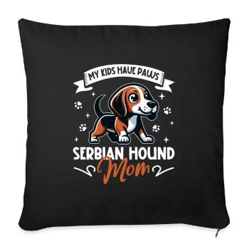 Serbischer Laufhund Mama - Sofakissenbezug 45 x 45 cm - Schwarz - Vorne