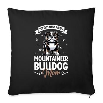 Maman bouledogue serrano - Housse de coussin décorative 45 x 45 cm - noir - Devant