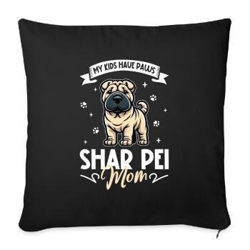 Shar-Pei Mama - Sofa pillowcase 17,3'' x 17,3'' (45 x 45 cm) - black - Front