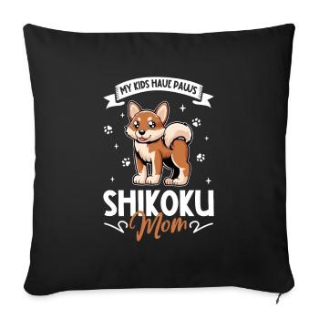 Shikoku Mama - Sofa pillowcase 17,3'' x 17,3'' (45 x 45 cm) - black - Front