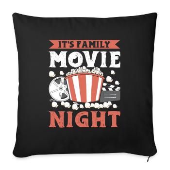 Popcorn Family Movie Night Pop-Corn Movie Night - Sofa pillowcase 17,3'' x 17,3'' (45 x 45 cm) - black - Front