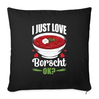Beetroot Soup Borscht Vegetable Base - Sofa pillowcase 17,3'' x 17,3'' (45 x 45 cm) - black - Front