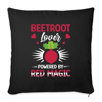 Beetroot Lover Powered By Red Magic - Sofa pillowcase 17,3'' x 17,3'' (45 x 45 cm) - black - Front