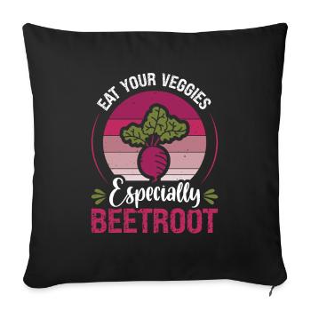 Beetroot Vegetables Eat Your Veggies Beetroot - Sofa pillowcase 17,3'' x 17,3'' (45 x 45 cm) - black - Front