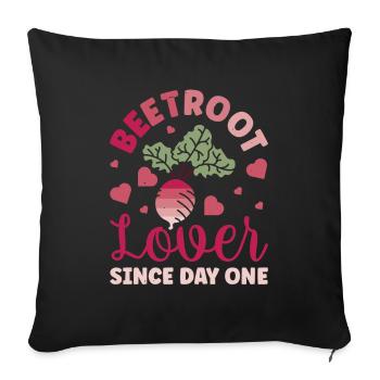 Beetroot Vegetables for Turnips Lover Gift - Sofa pillowcase 17,3'' x 17,3'' (45 x 45 cm) - black - Front