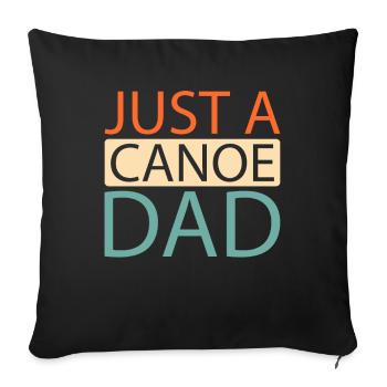 Canoë Canoéiste Juste un papa canoë - Housse de coussin décorative 45 x 45 cm - noir - Devant