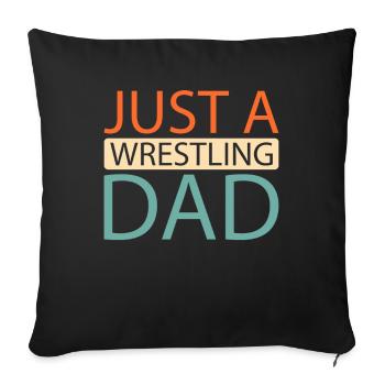 Lutteur Juste un papa lutteur - Housse de coussin décorative 45 x 45 cm - noir - Devant