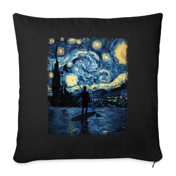 Stand Up Paddling SUP Paddle Board Starry Night Ma - Housse de coussin décorative 45 x 45 cm - noir - Devant
