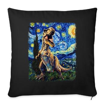 T-Rex Dinosaure Tyrannosaure Rex Nuit étoilée G - Housse de coussin décorative 45 x 45 cm - noir - Devant