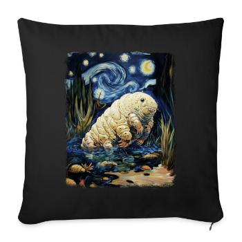 Tardigrade Water Bear Microbiology Starry Night M - Sofa pillowcase 17,3'' x 17,3'' (45 x 45 cm) - black - Front