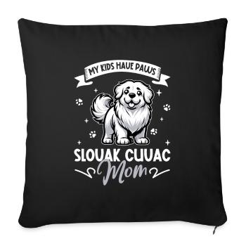 Slovensky cuvac mom - Sofa pillowcase 17,3'' x 17,3'' (45 x 45 cm) - black - Front