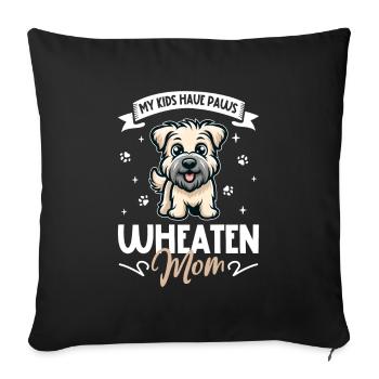 Irish Soft Coated Wheaten Terrier Mom - Sofa pillowcase 17,3'' x 17,3'' (45 x 45 cm) - black - Front