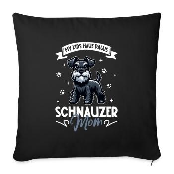 Schnauzer Mom - Sofa pillowcase 17,3'' x 17,3'' (45 x 45 cm) - black - Front
