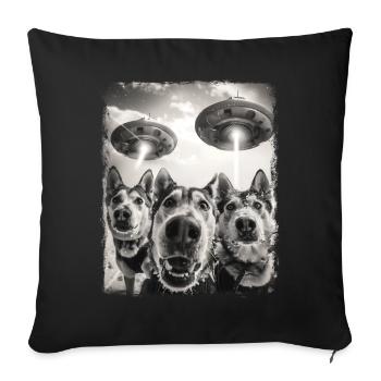 Mushing Sled Dog Sledding UFO Alien Extraterrestri - Sofakissenbezug 45 x 45 cm - Schwarz - Vorne