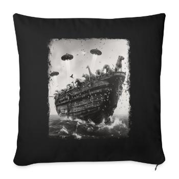 Arche de Noé Chrétien OVNI Alien Alien Sel - Housse de coussin décorative 45 x 45 cm - noir - Devant