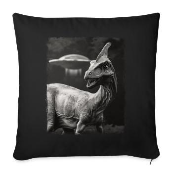 Parasaurolophus Dinosaur UFO Alien Alien - Sofa pillowcase 17,3'' x 17,3'' (45 x 45 cm) - black - Front