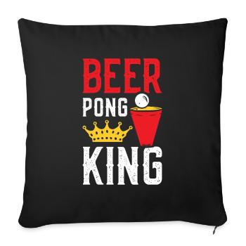 Beer Pong King - Sofa pillowcase 17,3'' x 17,3'' (45 x 45 cm) - black - Front
