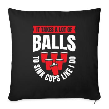 Bang à bière Crew Balls Sink Beer Pong Tournament - Housse de coussin décorative 45 x 45 cm - noir - Devant