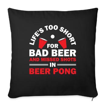 Beer Pong Tournament Wisdom Party Game Gear - Housse de coussin décorative 45 x 45 cm - noir - Devant