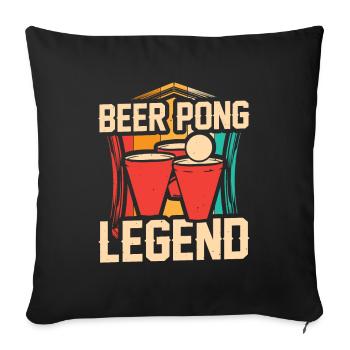 Beer Pong Legend - Retro Beer Pong Drinking Game - Sofa pillowcase 17,3'' x 17,3'' (45 x 45 cm) - black - Front