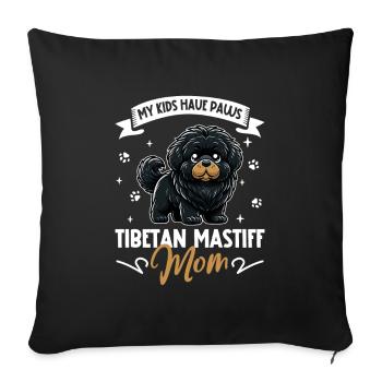 Tibetan Mastiff Mom - Sofa pillowcase 17,3'' x 17,3'' (45 x 45 cm) - black - Front
