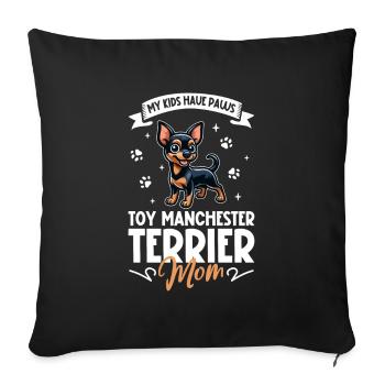 Manchester Terrier Mom - Sofa pillowcase 17,3'' x 17,3'' (45 x 45 cm) - black - Front