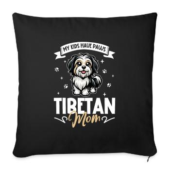 Tibetan Terrier Mom - Sofa pillowcase 17,3'' x 17,3'' (45 x 45 cm) - black - Front