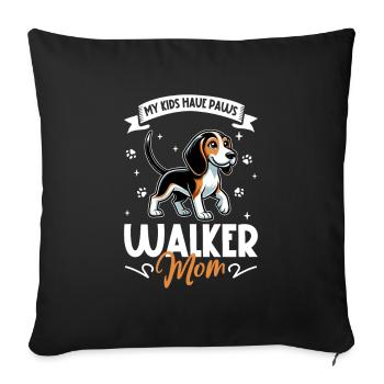 Treeing Walker Coonhound Mom - Sofa pillowcase 17,3'' x 17,3'' (45 x 45 cm) - black - Front