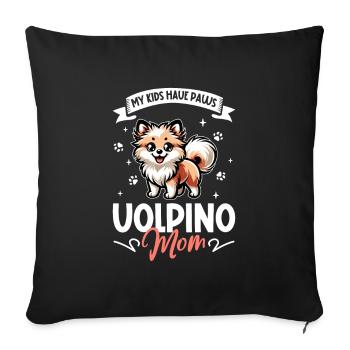 Volpino Italiano Mama - Housse de coussin décorative 45 x 45 cm - noir - Devant