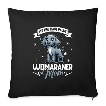Maman braque de Weimar - Housse de coussin décorative 45 x 45 cm - noir - Devant