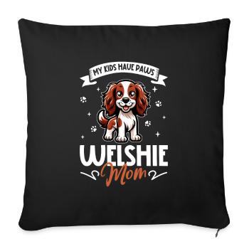 Welsh Springer Spaniel Mom - Sofa pillowcase 17,3'' x 17,3'' (45 x 45 cm) - black - Front