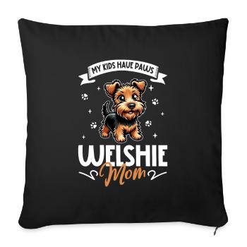 Welsh Terrier Mom - Sofa pillowcase 17,3'' x 17,3'' (45 x 45 cm) - black - Front