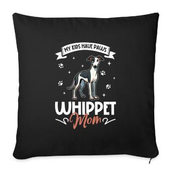 Whippet Mom - Sofa pillowcase 17,3'' x 17,3'' (45 x 45 cm) - black - Front