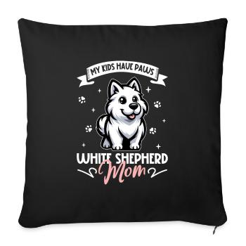 White Shepherd Mom - Sofa pillowcase 17,3'' x 17,3'' (45 x 45 cm) - black - Front