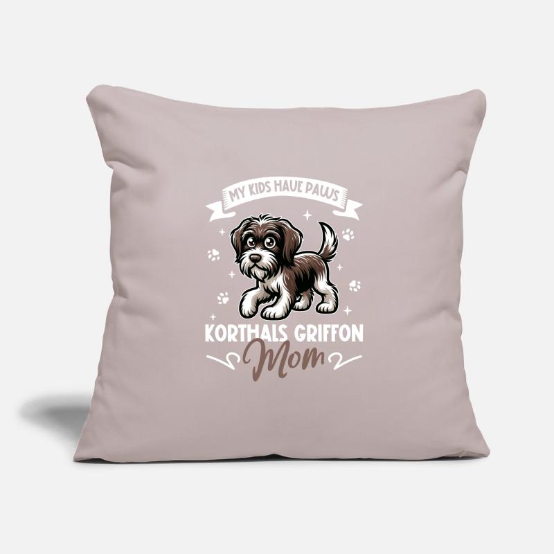 La mère de Griffon Korthal Housse de coussin décorative 45 x 45 cm